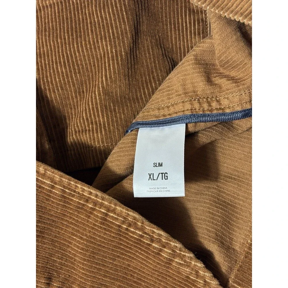 Express Men's Slim Corduroy Office Cotton Jacket Caramel Brown Casual Size XL